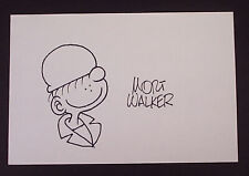 Mort Walker Original Beetle Bailey Signed Sketch on 4 X 6 Card picture