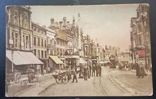 antique READING ENGLAND rppc BROAD STREET DOUBLE DECKER TROLLEY postcard photo picture