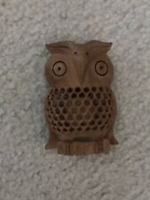 Very neat Vintage Carved Box Wood Owl Decor 3
