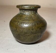 rare antique 1800's diminutive Nepal South Asia tooled bronze ritual pot vase picture