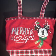 Mickey Mouse Disneyland Parks Merry & Bright Christmas Tote Bag 2018 PRISTINE picture