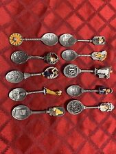10 Franklin Mint Pewter Country Store Advertising Spoons Painted picture