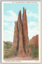 Postcard Three Graces, Garden of the Gods, Colorado Springs, Colorado Vintage picture