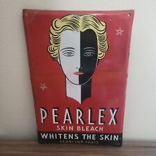 PEARLEX Skin Bleach Pearline PARIS Vintage 1950s Porcelain Enamel Sign  picture
