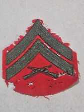 CORPORAL CPL E4 CHEVRON PATCH X 2 USMC GREEN RED PIN UP SHOULDER UNIFORM picture
