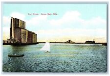 Green Bay Wisconsin Postcard Fox River Exterior Building c1910 Vintage Antique picture