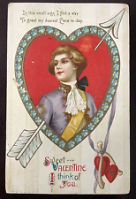 Postcard Vintage Valentine's Day Greeting Embossed picture