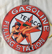 VINTAGE TEXACO GASOLINE SIGN PUMP PLATE GAS STATION OIL 7 3/4