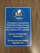 Navy SeaBees Can Do Metal Sign 6 3/4 x 10 1/2 inches picture