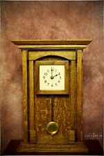 Arts and Crafts Style Quartersawn White Oak Pendulum Clock picture