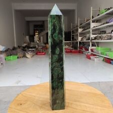 880g Natural Emerald Obelisk Tower Point Quartz Crystal mineral Healing Energy picture