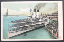 1901 Great Lakes Steamship Off For A River Trip Postcard Detroit Photographic picture