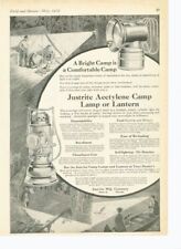 1919 JUSTRITE ACETYLENE CAMPING LAMP LANTERN WOOD FOREST FUEL LIGHT TENT 17205 picture