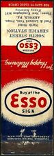 ESSO gas ~ NORTH STREET SERVICE STATION ~ old matchcover ARNOLD, PA pennsylvania picture