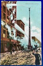 1908 What Tower In Action. New York Vintage Postcard Great Condition. Firemen picture