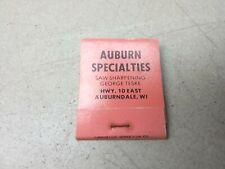 Auburn Specialties Sharpening Auburndale Wisconsin Vintage Advertising Matchbook picture