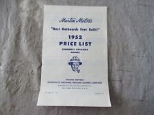 Martin Motors 1952 Price List picture