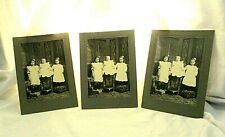 3 Antique Cabinet Photos CDV 3 Beautiful Little Girls Sisters Victorian Clothes picture