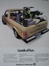 1982 Volkswagen Pickup Vintage Loads Of Fun Original Print Ad 8.5 x 11