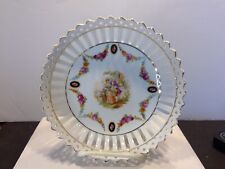 Vintage German Porcelain Courting Couple & Floral Pierced Work 7 1/4
