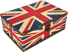 Vintage Union Jack Flag Box Treasure Box Wooden Storage Box Decorative  picture