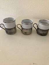 Vintage Unique Brazilian Veracruz Demitasse Expresso (3 sets) Cups And Holders picture