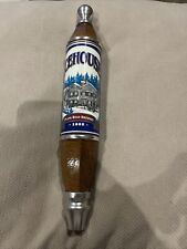 Icehouse Beer Tap Handle 12 Inch Cylinder Wood Light Blue RARE Great Condition picture