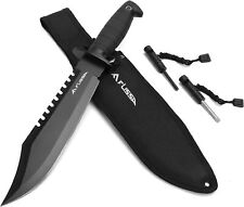 FLISSA Survival Hunting Knife w/Sheath 15 inch Fixed Blade Tactical Bowie Knife picture