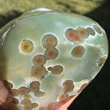 Old Stock Ocean Jasper Freeform Green Jelly floating orbs rare 2.4” picture