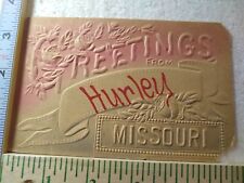 Postcard Greetings from Hurley Missouri USA Embossed Card picture