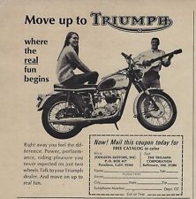 1965 Triumph Motorcycle Ad Bike Vintage Magazine Advertisement Bonneville Trophy picture