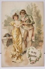 FULL SILK BEAUTIFUL EARLY TO MY VALENTINE POSTCARD C1908 GERMANY C2 picture