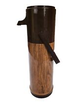 Vintage Aladdin Pump-a-Drink Coffee Pot Thermos 1 Quart Insulated Wood Grain picture