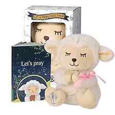  Baptism Gifts for Baby Girls with 7'' Cute Plush Lamb and Pray Book, Pink-lamb picture