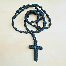 Handmade Paracord Rosary Beads Rosary Rugged Necklace Black Knot Rosary Necklace picture