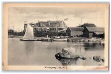 c1920 Weekapaug Inn & Restaurant Canoe Sailboat Harbor Rhode Island RI Postcard picture
