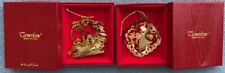 TWO Camerlane 24 Kt Gold Christmas Ornaments: Angel & Santa in Sleigh  picture