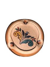 VINTAGE BEAUTIFUL MEXICAN FOLK ART POTTERY  ASHTRAY HANDPAINTED picture