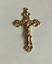 Very ORNATE 14 KT Gold Filled Crucifix Pendant High Quality 54 x 32 MM picture