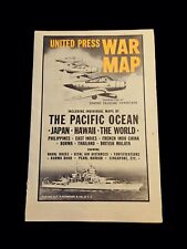 1940's WW2 Boston United Press War Map Pacific Theater Map Ephemera picture