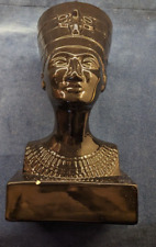 Black Ceramic Bust of Nefertiti Statue - Vintage picture