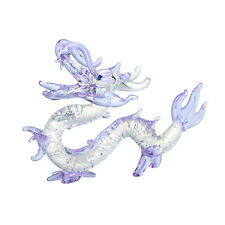Purple Crystal Dragon Figurine Collectible Hand Blown Glass Animal Ornament Gift picture