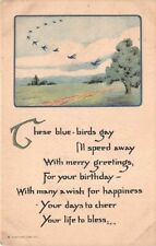 Sandford Card Arts Crafts Quotation Postcard Bird Formation 1913 Antique Vintage picture