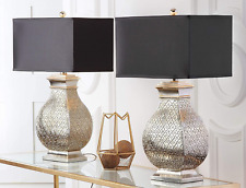 SAFAVIEH Lighting Collection Malaga Silver/ Black Rectangle Shade Silver  picture