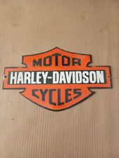 PORCELIAN HARLEY DAVIDSON   ENAMEL SIGN SIZE 12X7 INCHES picture