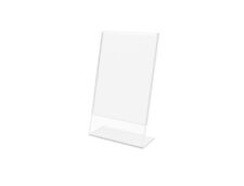 Clear Acrylic Sign Holder with Slant Back Design Horizontal Frame picture