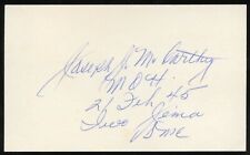 Joseph McCarthy d1996 signed auto 3x5 Medal of Honor WWII Marine Iwo Jima BAS picture