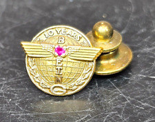 Vintage  10K Yellow Gold GF Boeing 10 Years of Service Pin  Tie Tack w Ruby picture