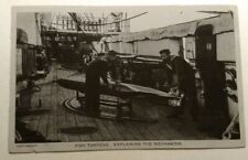 British Navy Sailors Bluejackets Explaining the Fish Torpedo WWI Era Postcard picture