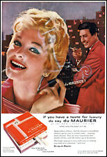 1958 du Maurier cigarettes smiling woman smoker luxury cigs retro print ad adl84 picture